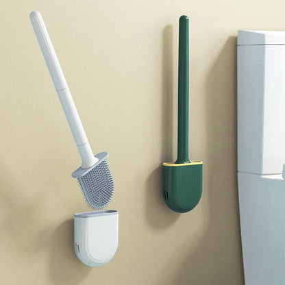 Flexible Soft Bristles Toilet Brush with Quick Drying Holder